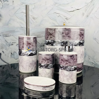 Набор для ванной комнаты 5пр. из керамики в под/упак    (2)   146-003