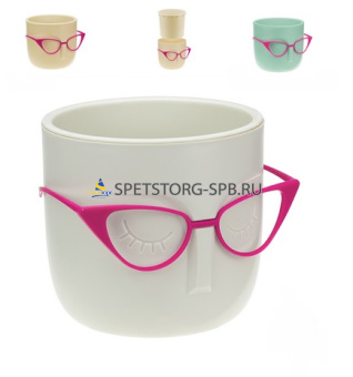 Кашпо "МАРИ" D-115мм 0,65л с вставкой, белая глина     (8)     М 3075