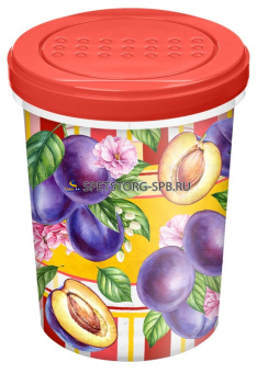 Банка 1,0л с закруч. крышкой "Asti" с декором "Сицилия", красный    (18)   223135006/04