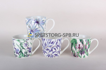 Кружка 370 мл микс 4 диз.     (12)     8671