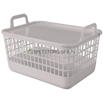 Корзина с крышкой "KOBO" 320*224*210мм, 12л, светло-бежевый    (16)   5218334
