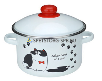 Кастрюля 3,0 л КОТЫ нерж. обод.     (4)     01-Б1612/4-Коты