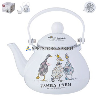 Чайник 1,3л эмаль, "FAMILY FARM" подходит для индукции, п/у   (8)     934625