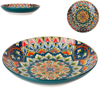 Тарелка "Arabesque" (зеленый) 21*21*4,5см, фрф   (6) (36)     0860130