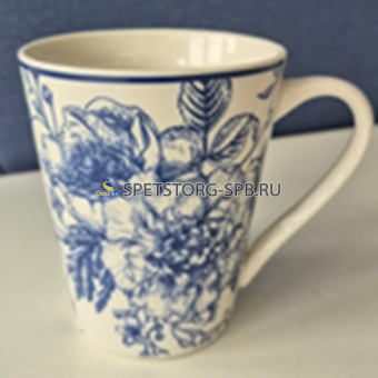 Кружка  ROYAL GARDEN Blue Flora 320мл фарфор     (6) (60)     RGK005F