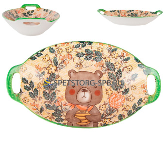 Блюдо с ручками "Kawaii Forest. Bear", 27*16*4см, v=450мл фрф    (9) (36)    0860448