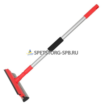Окномойка HITT Supreme 96см телескоп. металл ручка (резин скребок+губка), красная     (50)     H06364