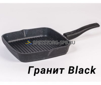 Сковорода-гриль 260 мм АП ГРАНИТ BLACK со съем.руч.     (10)     066802