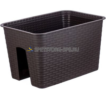 Кашпо "РОТАНГ" 12л на перила, в ассорт.     (9)     М 3227