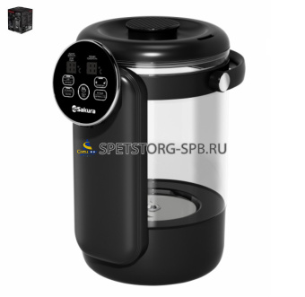 Термопот 4,5л 1200Вт Premium LCD сенсорный дисплей, колба из стекла, кипячение, функция "чистая вода", поддержание температуры, черный  (1) SA-1374BK
