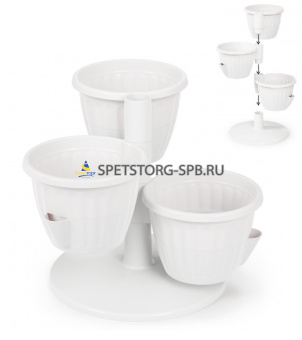 Горшок д/цветов "Каскад" 0,7л белый     (12)     М8067