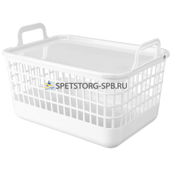 Корзина с крышкой "KOBO" 320*224*210мм, 12л, белый    (16)    5218316