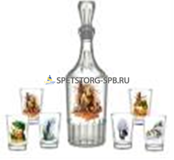 Набор подарочный 7пр. "Охота" (графин+6 стаканов 50мл)     (1)     1230-Д