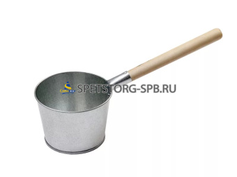 Ковш 2,5 л оцинкованный с деревянной ручкой     (10)