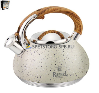 Чайник 3,0 л нерж. сталь со свистком кремовый   (1)     М-7909
