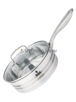 Сковорода 28 см из нержавеющей стали с крышкой    R-2/28ск