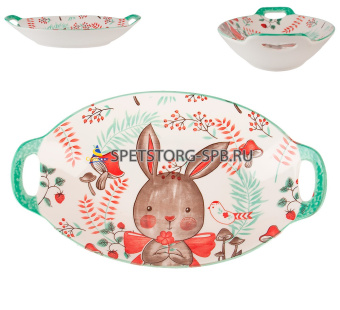 Блюдо с ручками "Kawaii Forest. Rabbit", 27*16*4см, v=450мл фрф    (9) (36)    0860408