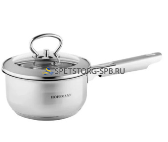 Ковш 1,6л с крышкой, нерж.сталь, 3-х сл.капсул.дно, 16см     (1)     HM5316-1