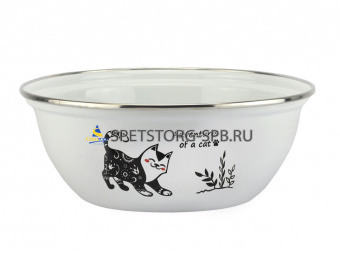 Миска 2,5 л. КОТЫ  нерж. обод.   (14)     01-0311/4-Коты