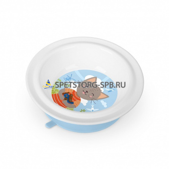 Тарелка  детская глубокая на присосе с декором     (12)     13177