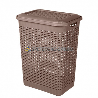 Корзина для белья 30л, 370*260*465мм, коричневый     (8)     12933