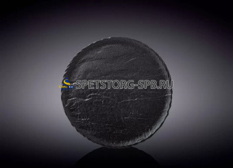 Тарелка черная круглая 18 см     (6) (48)     WL-661123 / A