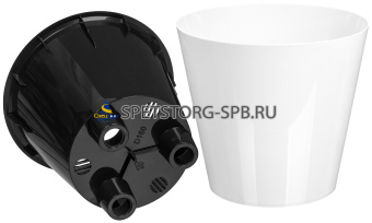 Горшок д/цветов "Rosemary" 1,6л D160мм, с дренажной вставкой, белый   (16)   221605429/01