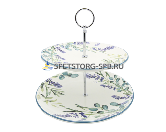 Этажерка сервировочная PRIMA COLLECTION Лаванда и Эвкалипт 2-х ярусная     (18)     PC711LE2/ HC811-F04