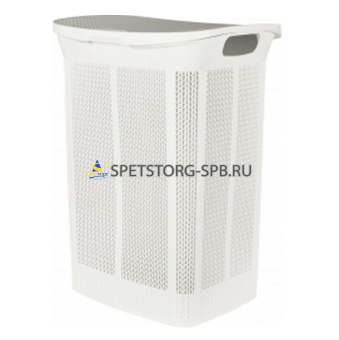 Корзина для белья 50л Keeplex коллекция Ajur, плетеная, 430*340*590мм, белое облако     (2)     KL410111048