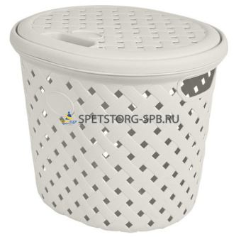 Корзина для белья Rattan 14л 325*280*280мм, молочный туман    (10)    PT408811048