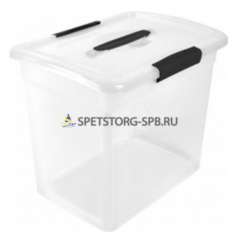 Ящик для хранения 20л Keeplex с защелками и ручкой 37*27,4*31,3см, прозрачный кристалл     (6)     KL252611999