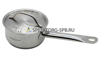 Ковш 1,0л ОБЩЕПИТ  с крышкой, клеп. ручк.  ТРС 14*7   (4)     KT-ОБ-КВК-14