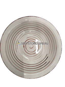 * Тарелка суповая ROYAL GARDEN Lattico 21см керамическая, светлый беж.     (6) (48)     RGK2095LA