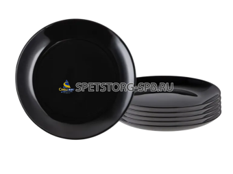 Набор тарелок десертных 19 см DIWALI BLACK 6шт.      P0789/6