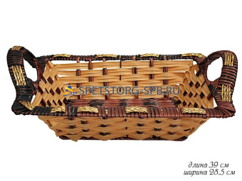 Корзина 39см универсал. плетеная из пластика     (60)     124-038